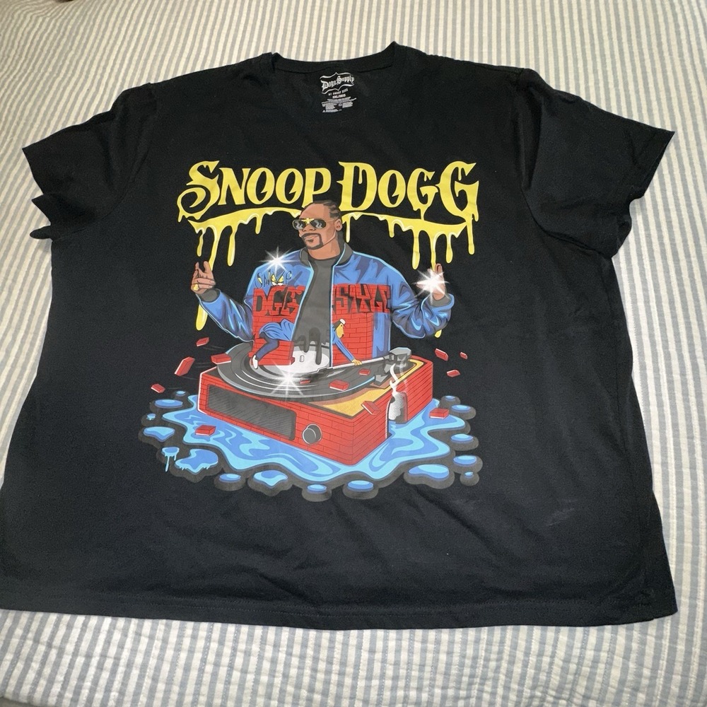 Dogg Supply by Snoop Dogg Mens 3XL Black‎ Graphic T-Shirt DJ Turntable Rap Tee